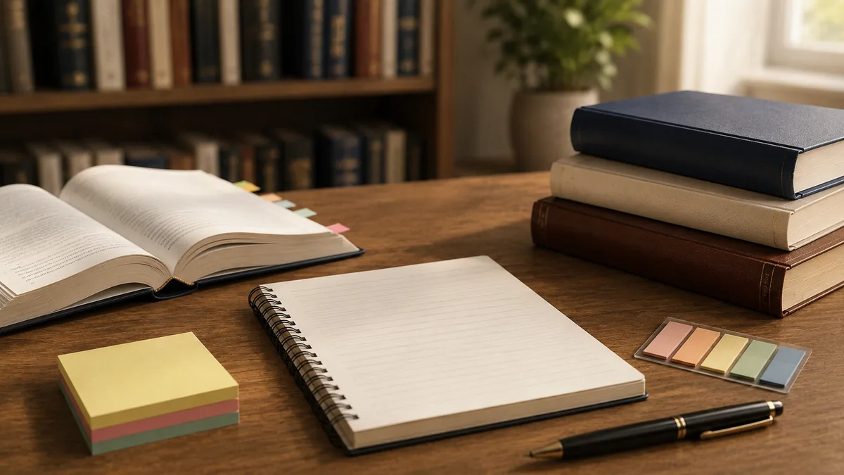 Jurastudent bereitet einen praktischen Fall vor