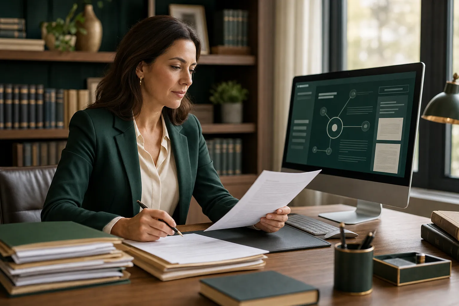 Avocat utilisant des outils juridiques d’intelligence artificielle