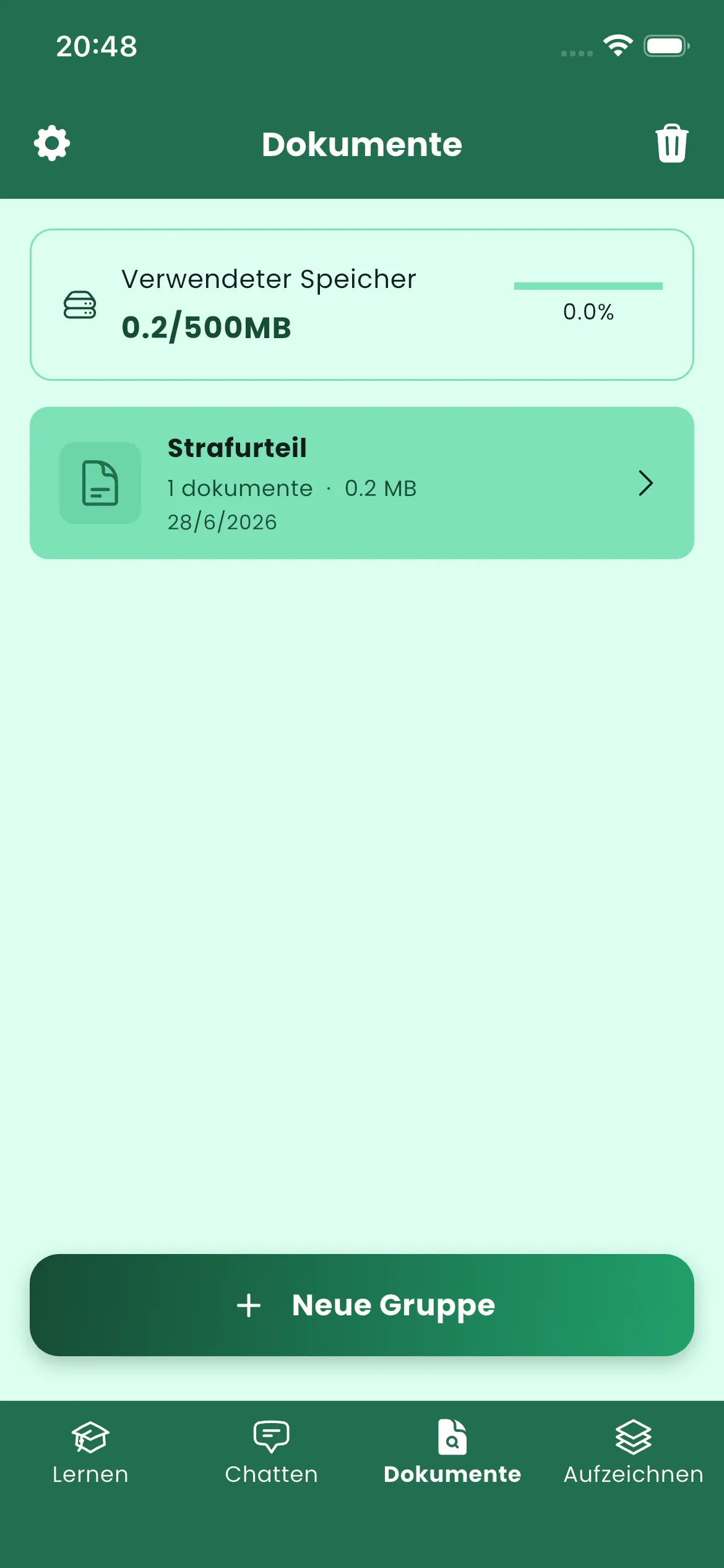 Ansicht 2 der Legal Assistant AI App
