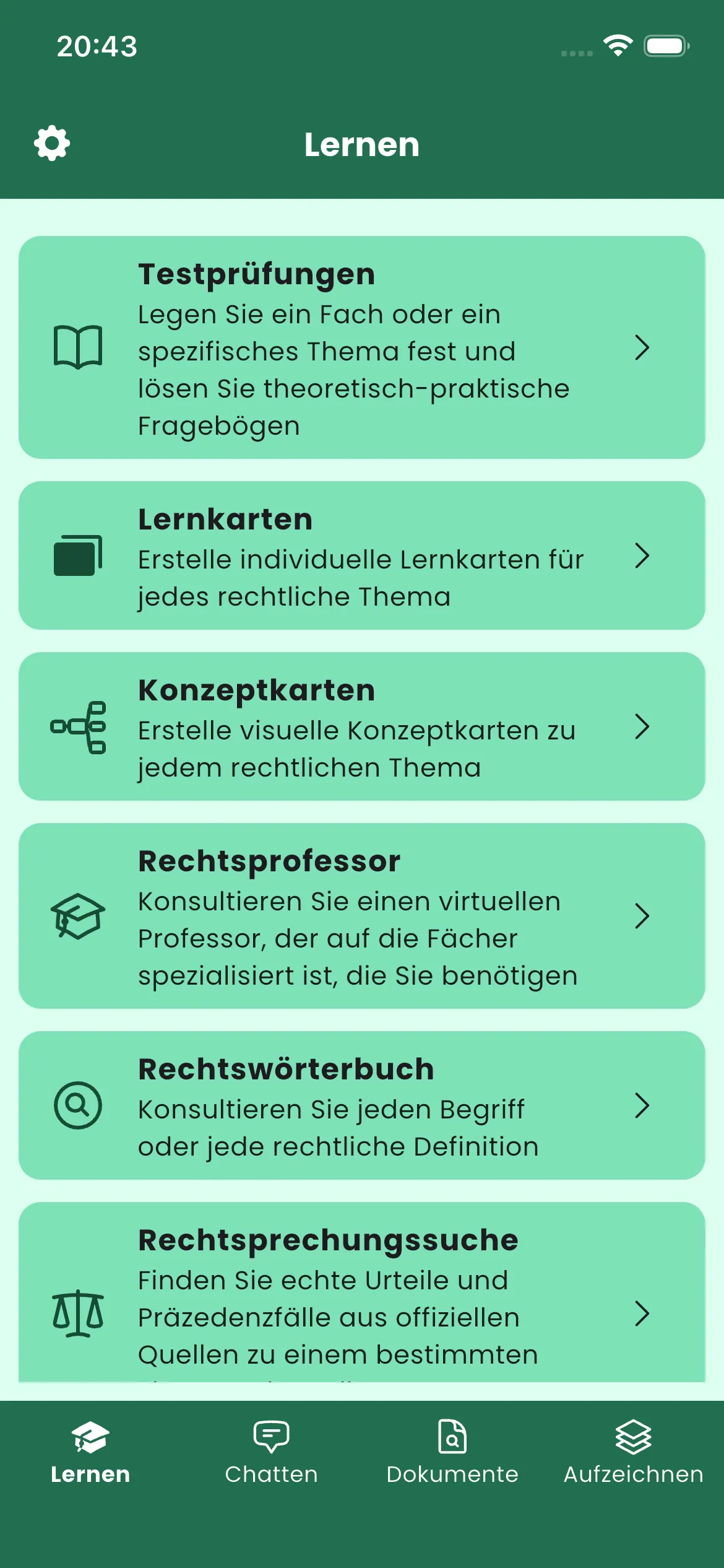 Ansicht 15 der Legal Assistant AI App
